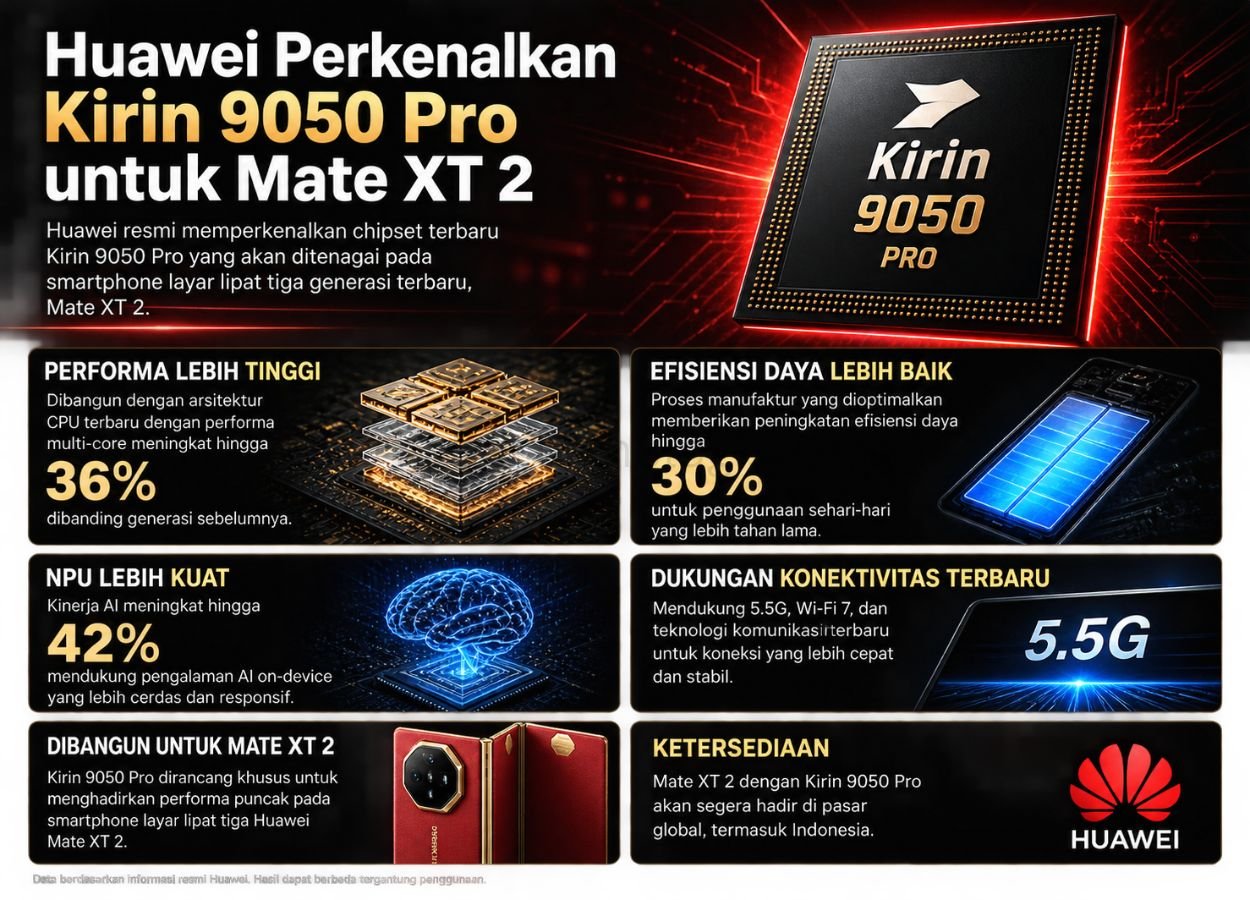 Huawei Perkenalkan Kirin 9050 Pro untuk Mate XT 2 - KabarTeknologi.com